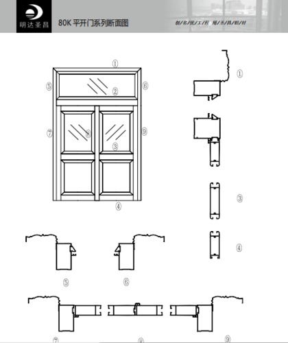 80K平开门系列